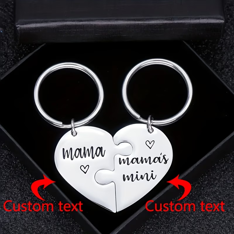 Initial Ring Custom - Llavero de Corazón con Texto Personalizado,