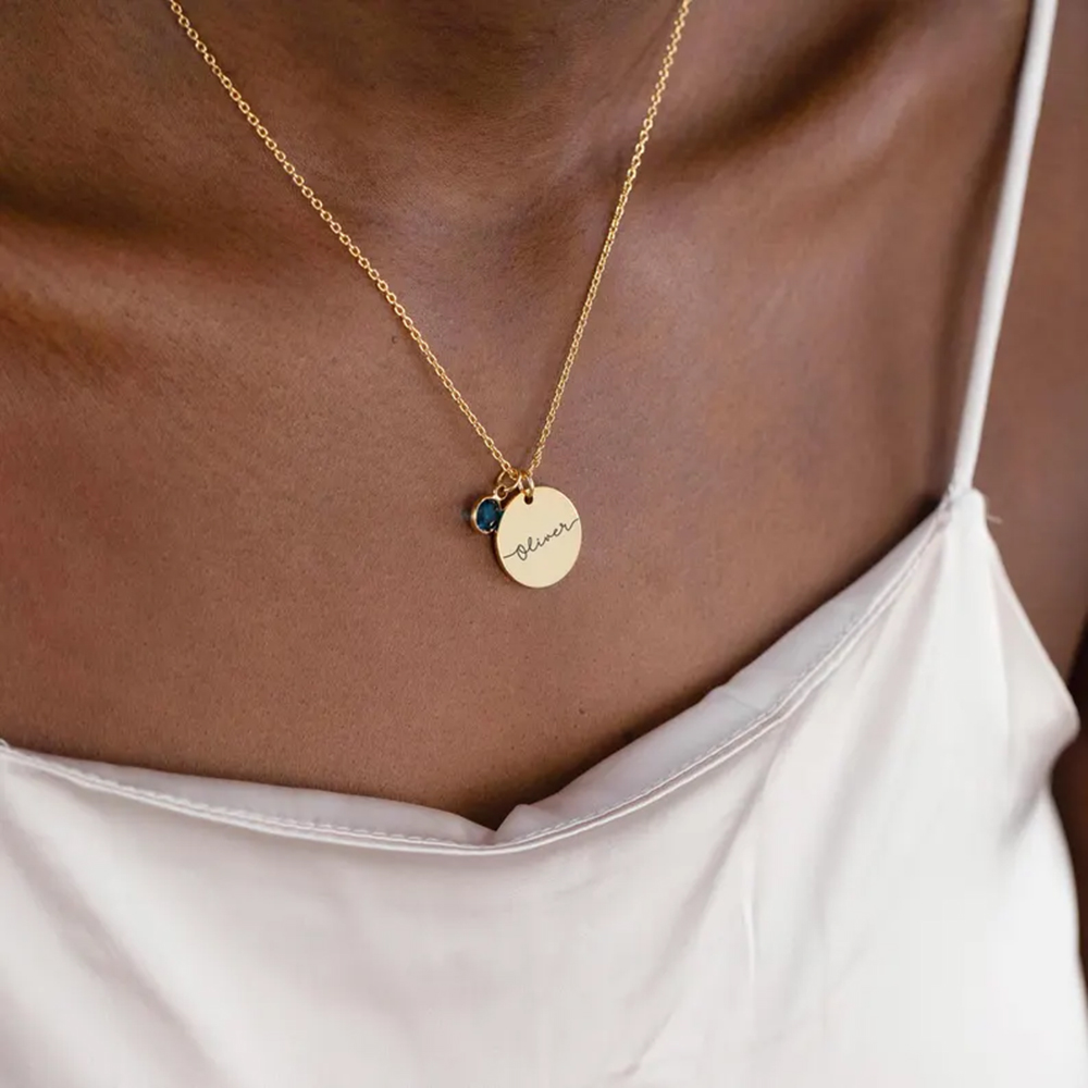 Collar con Disco Personalizado - Birth Flower Necklace reseña y precio