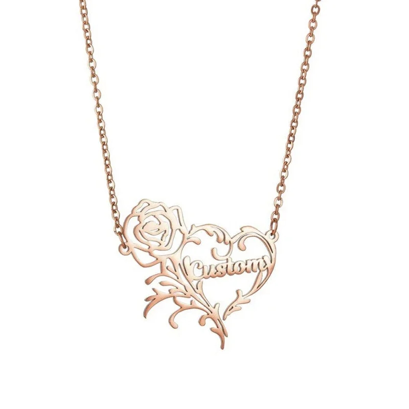 Collar con dije de corazón de  - Birth Flower Necklace reseña y precio